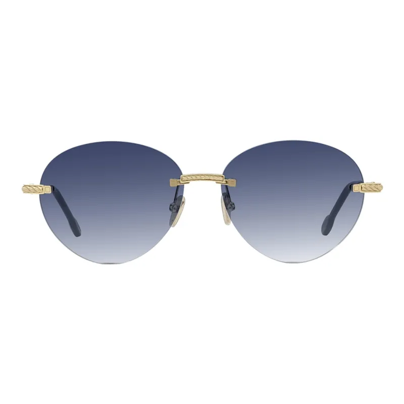 FRED Force 10 Collection Acetate Oval Sunglasses Men's Gold-1