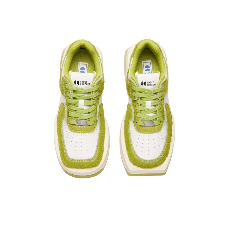 CHOCO CONCERT Slip Resistant Balance Height Increasing Low Top Stylish Skateboarding Shoes Unisex Fruit Green-5