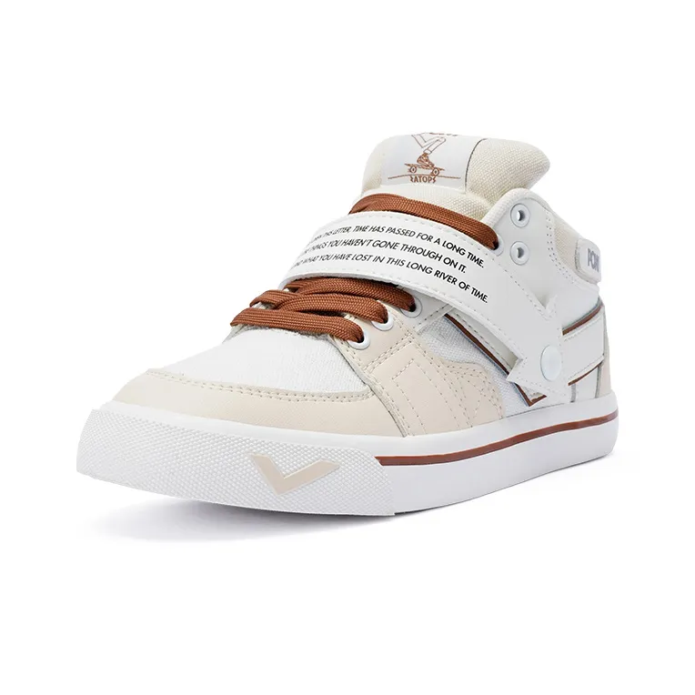 PONY Atop Wrapping Anti Slip Shock Absorbing And Wear Resistant Low Top Skateboard Shoes Unisex Ecru-1