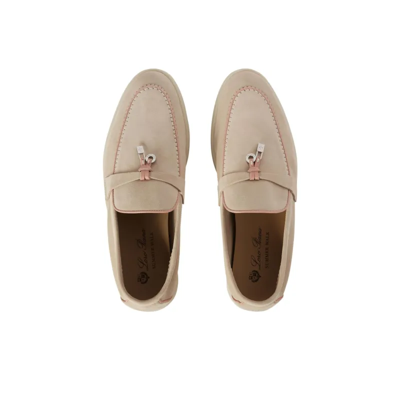 Loro Piana Summer Charms Walk Loafers Women's Pink Sand-4