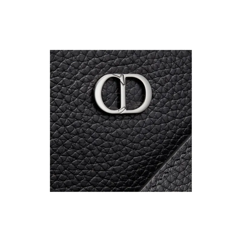 DIOR Grained Calfskin Wallets Clutches Men's Black-3