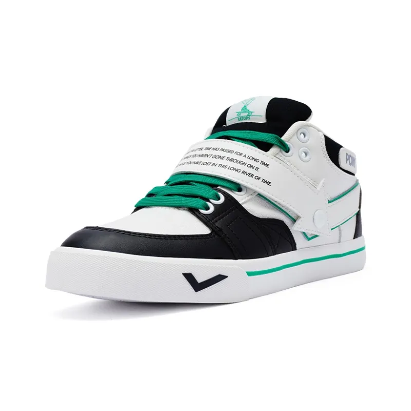 PONY Atop Anti Slip Wear Resistant Low Top Skateboard Shoes Unisex Black White-1