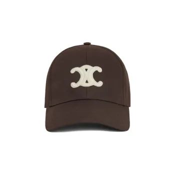 CELINE Cotton Baseball Caps Women's Coffee