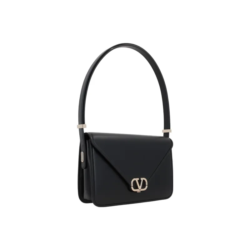 Valentino Smooth Calf Leather Shoulder Bag Women's Black-1