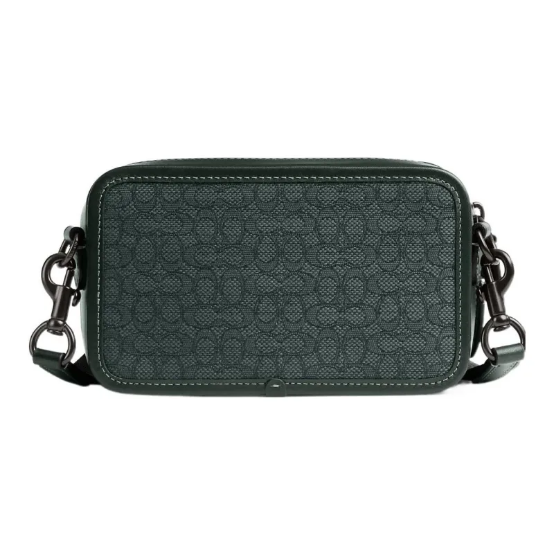 COACH Charter Jacquard With Calfskin Combo Bag Shoulder Bag Crossbody Bag Small Size Men's Green-2