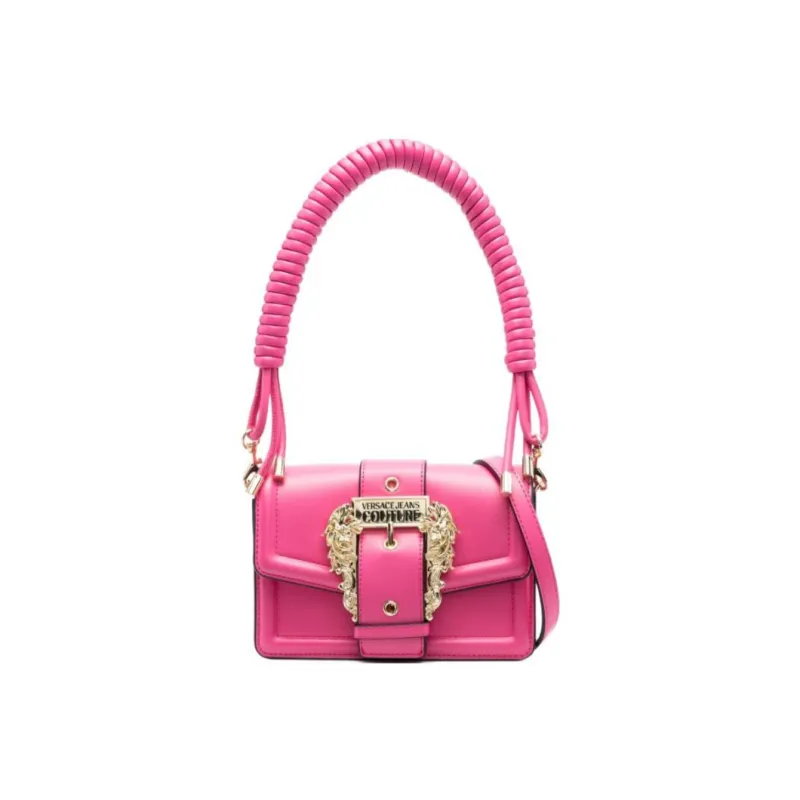 VERSACE JEANS COUTURE Logo Buckle Foldover Top Shoulder Bag-0