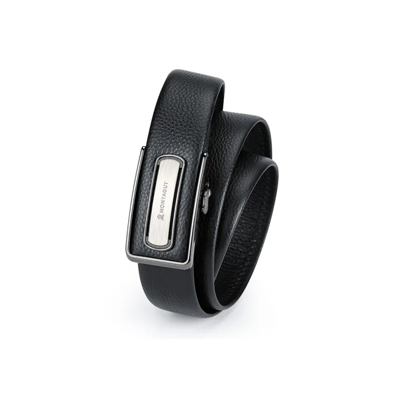 Montagut Automatic Buckle Youth Business Casual High End Top Grain Cow Leather Belts Men's Width 3.5CM-2
