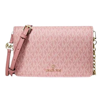 MICHAEL KORS Coated Canvas Leather Wallet Crossbody Bag Women's Pink