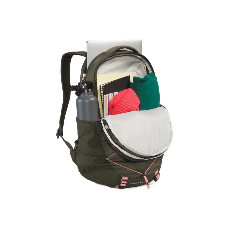 THE NORTH FACE Recycled Nylon Backpack Women's Boseberry Light Stone South Color With Fire Red-3
