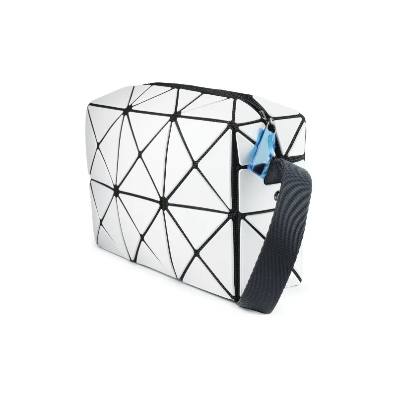 ISSEY MIYAKE Cuboid Artificial Leather Shoulder Bag Crossbody Bag Women's Light Gray-1
