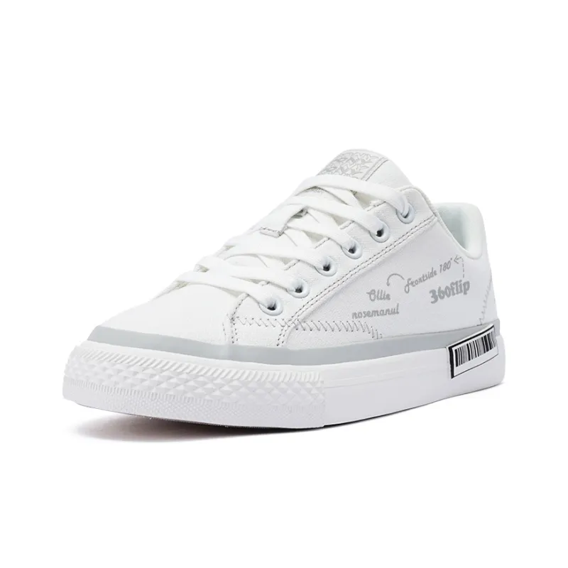 PONY Winner Slip Resistant Cushioning Coverage Low Top Skateboard Shoes Unisex Gray White-1