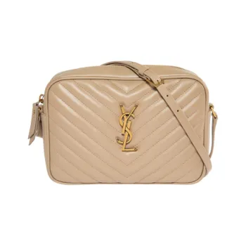 SAINT LAURENT Leather Camera Bags Crossbody Bag Shoulder Bag Women's Dark Beige