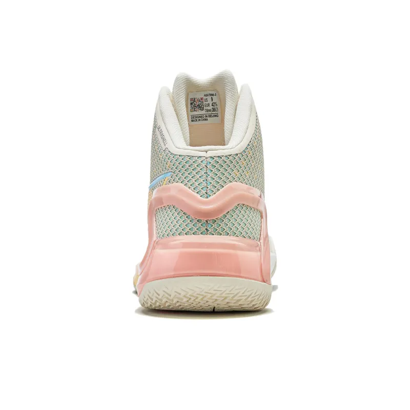 LINING Liren 4 Basketball Shoes Men Mid Top Neon Milk Yellow/Light Antique Yellow/Ice Cool Blue-5