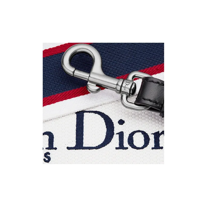 DIOR Embroidery With Calfskin Bag Strap Women's Black/Red/White-2