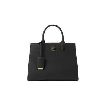 Burberry Frances Calfskin Tote Bag Shopping Bag Handbag Small Size Women's Black