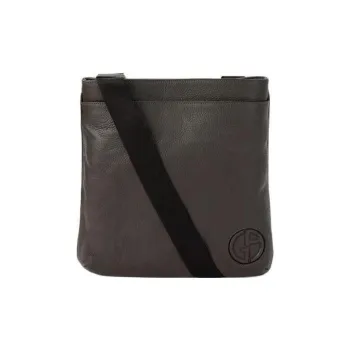 GIORGIO ARMANI Leather Crossbody Bag Shoulder Bag Men's Brown