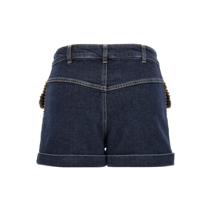 MOSCHINO High Waist Denim Shorts-1
