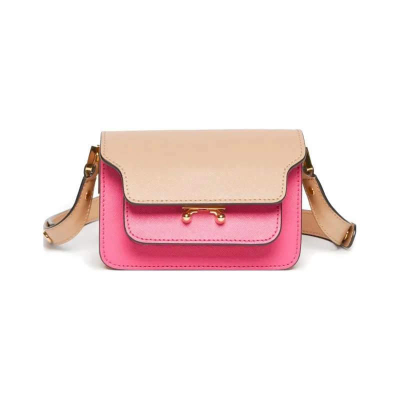 MARNI Trunk Colourblock Foldover Top Shoulder Bag-0