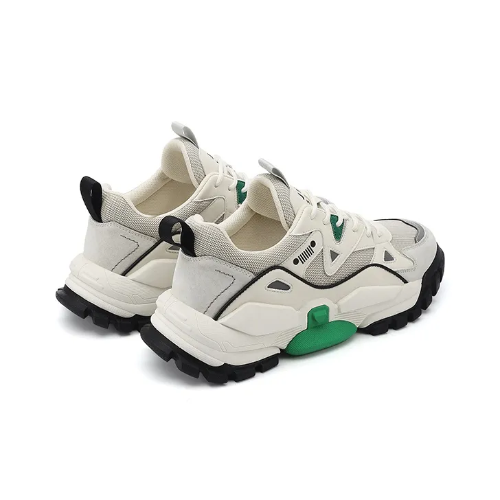 JEEP SPIRIT Cushioning Anti-Slip Wear-Resistant Breathable Height Increasing Low-Top Casual Shoes Men's Light Sandy-4