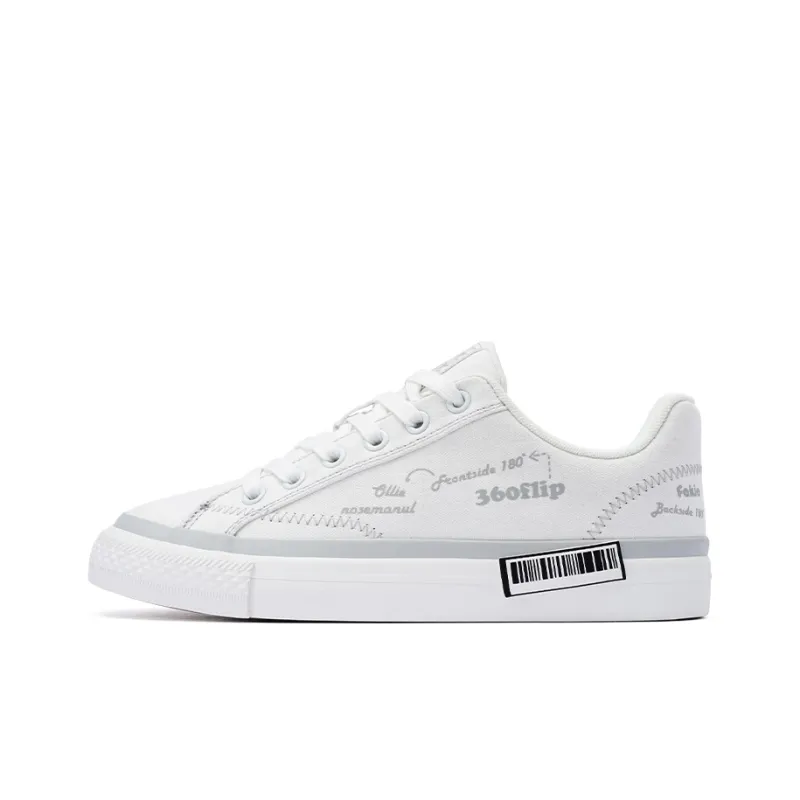 PONY Winner Slip Resistant Cushioning Coverage Low Top Skateboard Shoes Unisex Gray White-0
