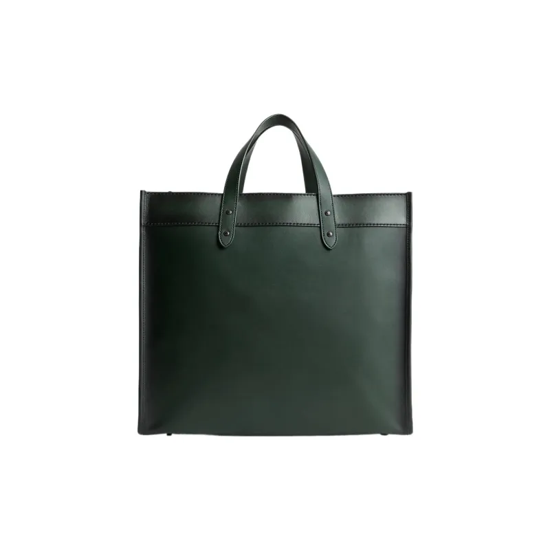 COACH Field Glove Tanning Tote Bag Shopping Bag Shoulder Bag Crossbody Bag Handbag Large Size Men's Green-2