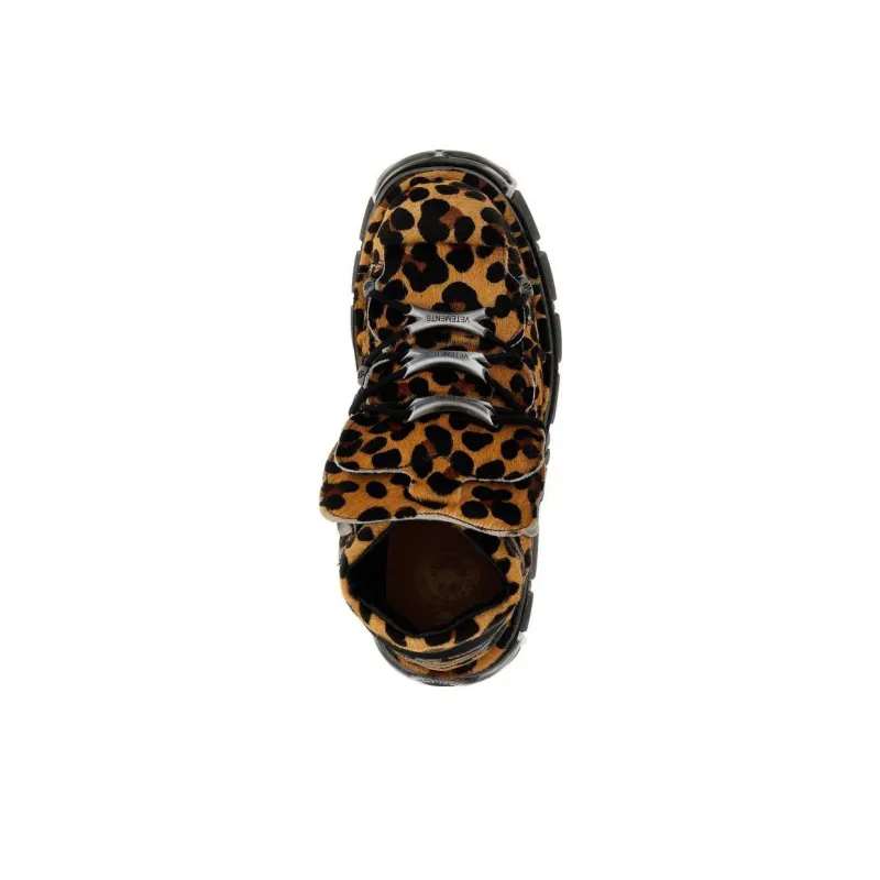 NEW ROCK x Vetements Wear-Resistant Mid-Top Casual Shoes Men's Leopard-3