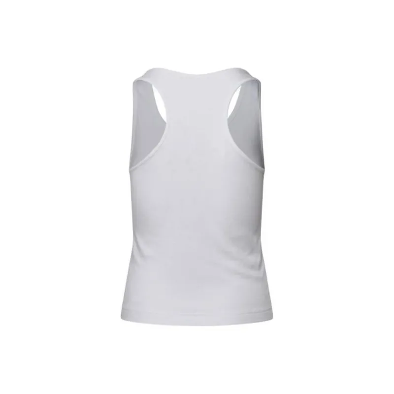 PALM ANGELS Classic Logo Rib Tank Top White-1