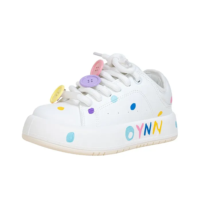 OYNN Young Baby Series Aaah Girlish Shoes Anti Slip Wear Resistant Low Top Skateboard Shoes Women's Beige-3