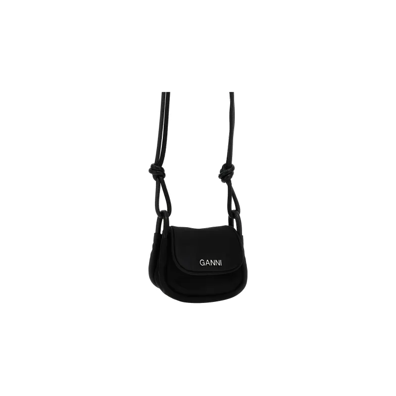 GANNI Nylon Shoulder Bag Crossbody Bag Women's Black-1
