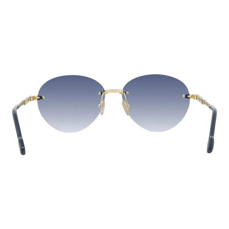 FRED Force 10 Collection Acetate Oval Sunglasses Men's Gold-2