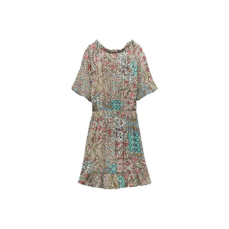 ZARA Short-Sleeved Dresses Women's Multicolor-1