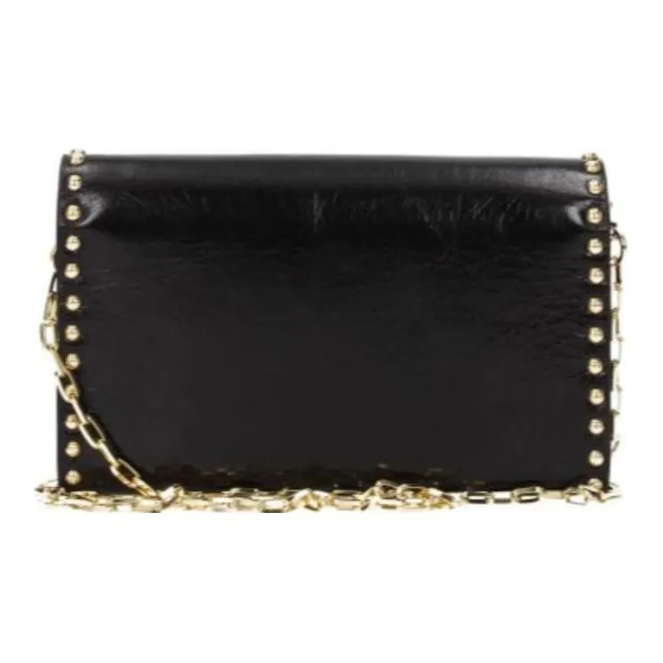 MOSCHINO Leather Shoulder Bag Women's Black-3