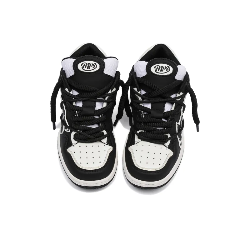 MR.PESIN Low Top Skateboard Shoes Unisex Black White-3