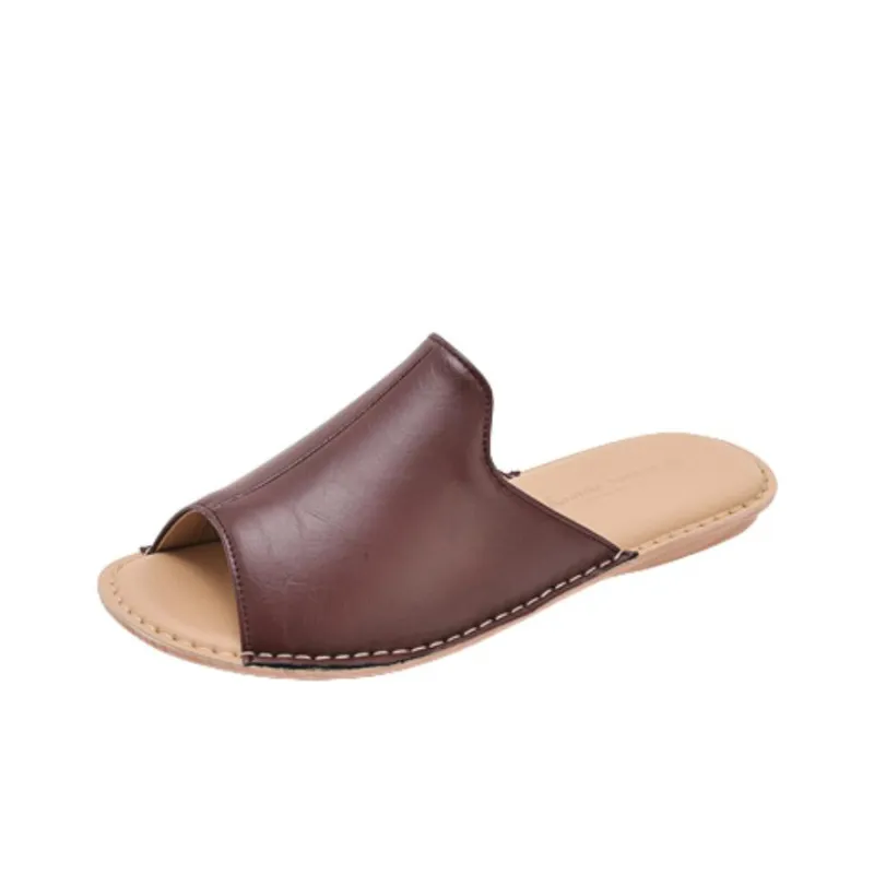 PANSY Slide Slippers Women's Camel Yellow/Ivory/Burgundy-3