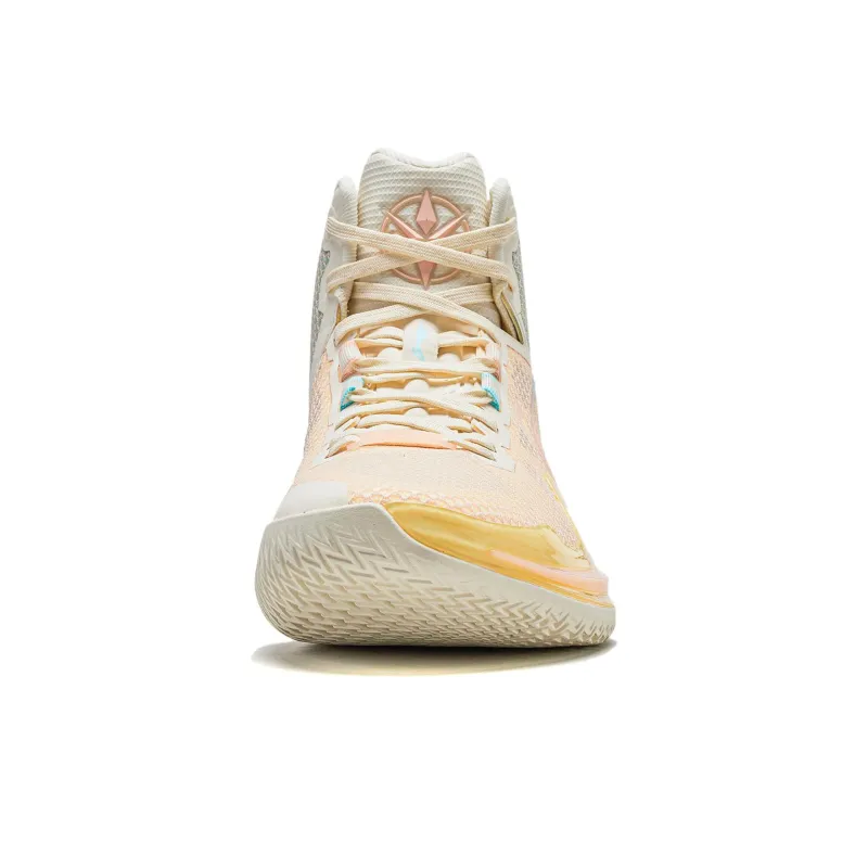 LINING Liren 4 Basketball Shoes Men Mid Top Neon Milk Yellow/Light Antique Yellow/Ice Cool Blue-3