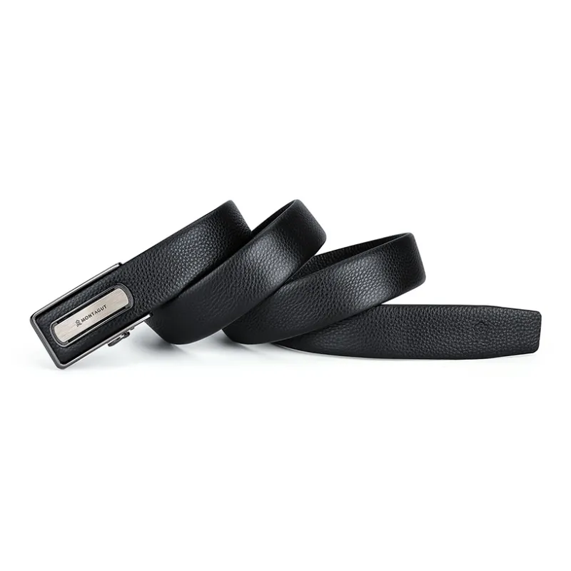 Montagut Automatic Buckle Youth Business Casual High End Top Grain Cow Leather Belts Men's Width 3.5CM-3