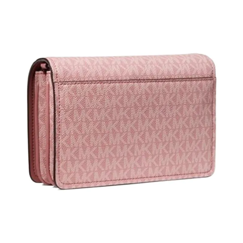 MICHAEL KORS Coated Canvas Leather Wallet Crossbody Bag Women's Pink-2