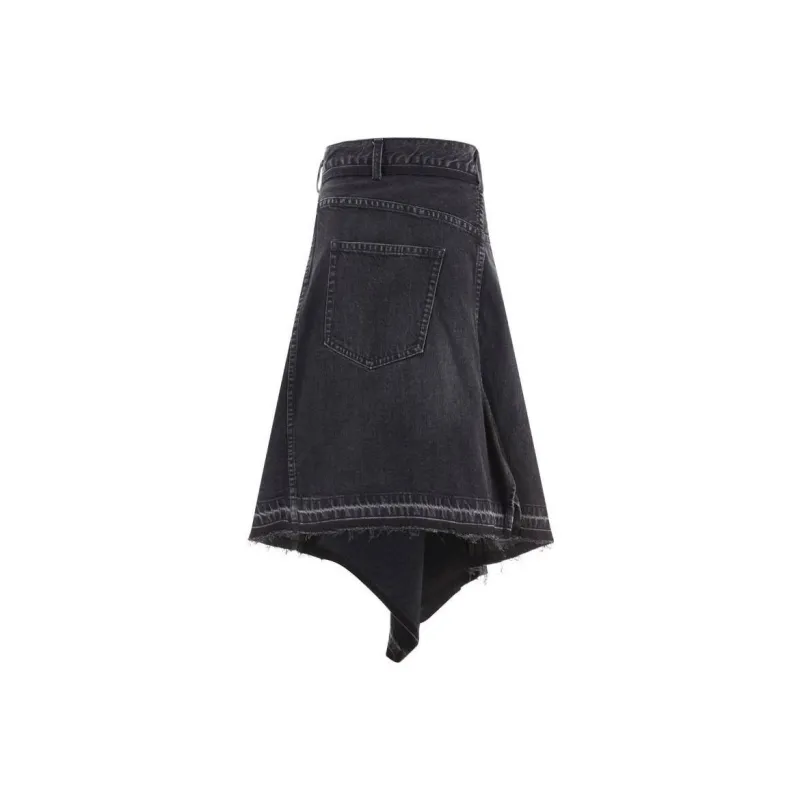 Sacai Denim Long Skirts Women's Smoke Gray-1