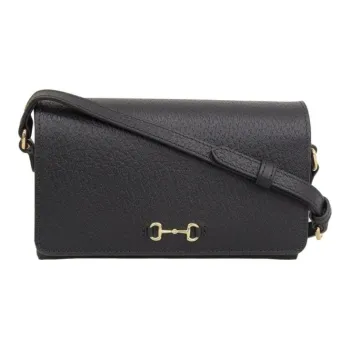 GUCCI Leather Shoulder Bag, Crossbody Bag Regular Women's Black