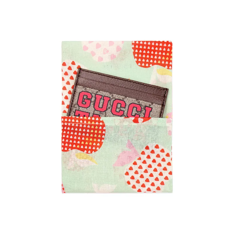 GUCCI Canvas With Leather Card Clip Card Holder Men's Brown-6