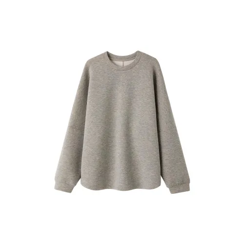 Miss Ha Ya Sweatshirts Women's Beige Khaki With Button Gray