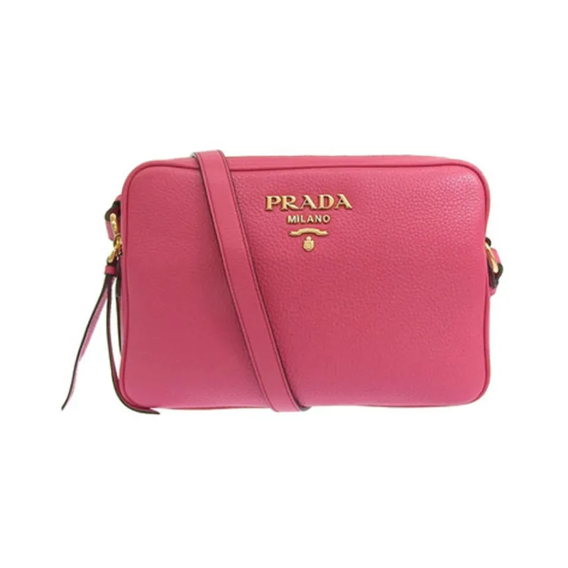 PRADA Leather Shoulder Bag, Crossbody Bag Regular Women's Pink-0