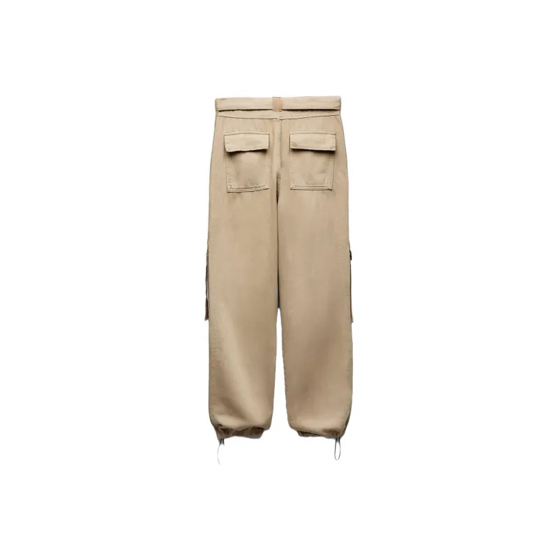 ZARA Cargo Pants Women's Beige-1