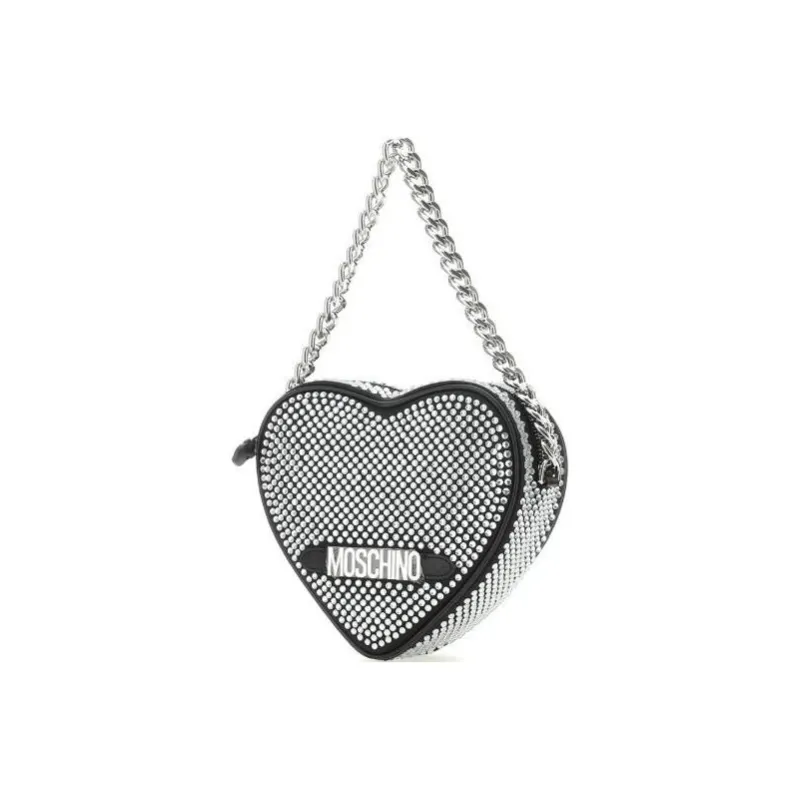 MOSCHINO Cotton Handbag Shoulder Bag Women's Silver-1