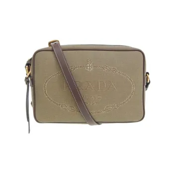 PRADA Canvas One Shoulder Canvas Bag Crossbody Bags Women's Brown