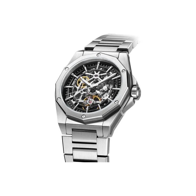 Sea Gull Edge Collection Automatic Mechanical Movement Stainless Steel Watchband Watch Men's Watches Black Dial-1