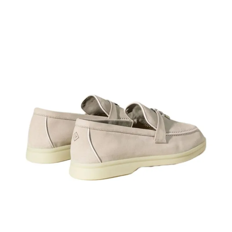Loro Piana Summer Charms Walk Loafers Women's Pearl Pink/White-3