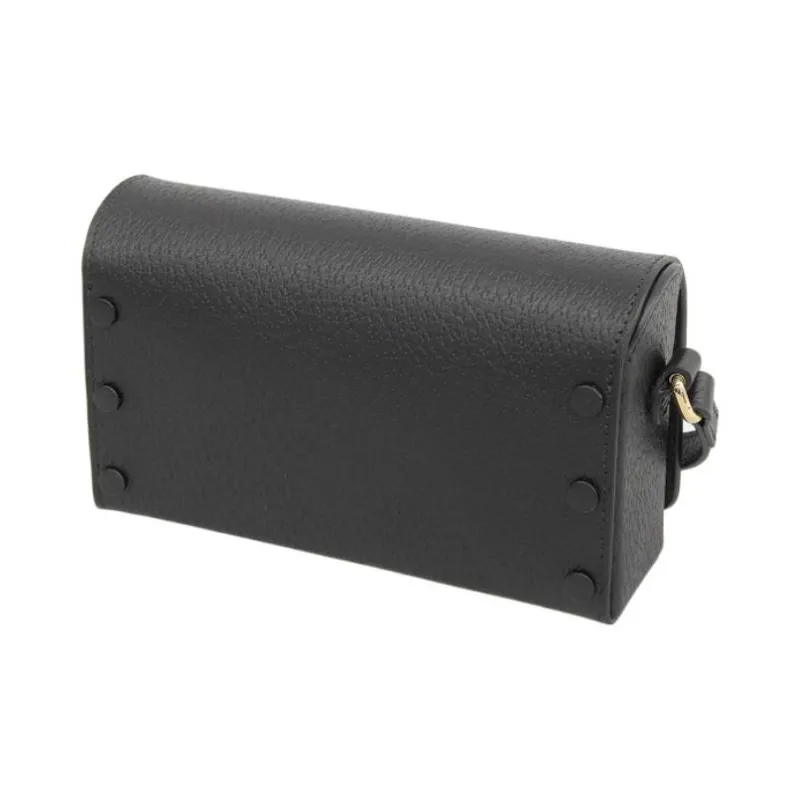 GUCCI Leather Shoulder Bag, Crossbody Bag Regular Women's Black-3