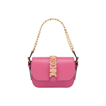 MOSCHINO Calfskin Portable Crossbody Bag Shoulder Bag Women's Pink Purple