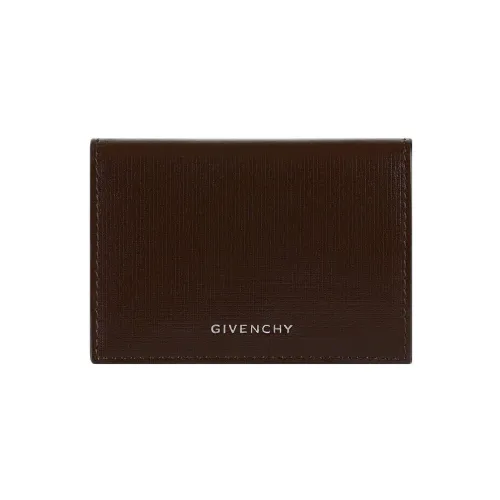 GIVENCHY 4G Calfskin Card Holder Men's Dark Brown